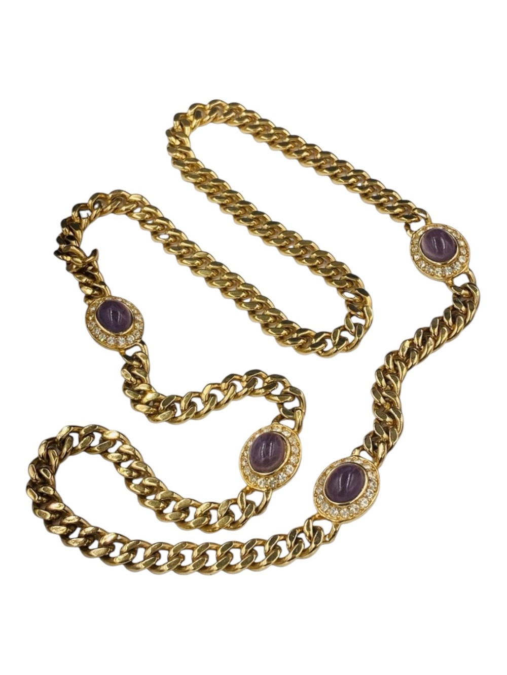 Exquisite Vintage Ciner Amethyst Glass Necklace